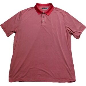 Performance Mens Red Stripped Short Sleeve Polo Shirt Size 2XT